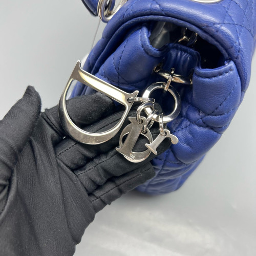 Dior Shoulder Bag Calfskin Blue