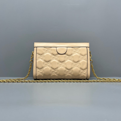 Gucci Small Ophidia Chain Shoulder Bag Guccissima Natural Tan