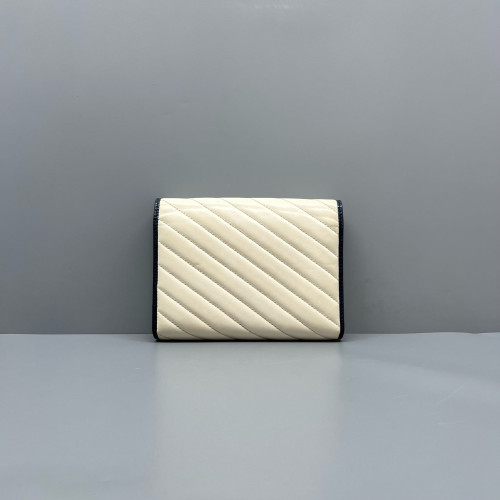 Gucci Matelasse GG Marmont Chain Wallet Calfskin Blue White