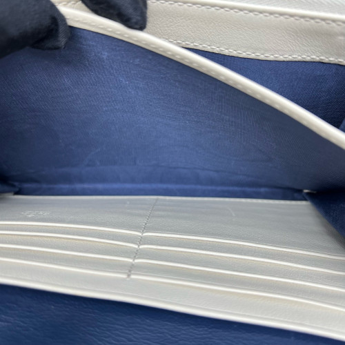 Gucci Matelasse GG Marmont Chain Wallet Calfskin Blue White