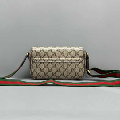 Gucci Mini Ophidia Envelope Shoulder Bag GG Supreme Monogram Beige Ebony