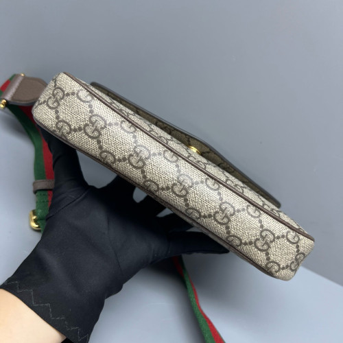 Gucci Mini Ophidia Envelope Shoulder Bag GG Supreme Monogram Beige Ebony
