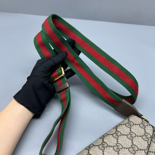 Gucci Mini Ophidia Envelope Shoulder Bag GG Supreme Monogram Beige Ebony