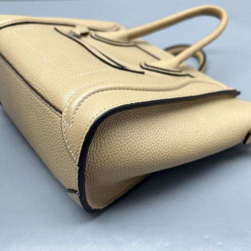 Celine Nano Luggage Grained Calfskin Natural Tan