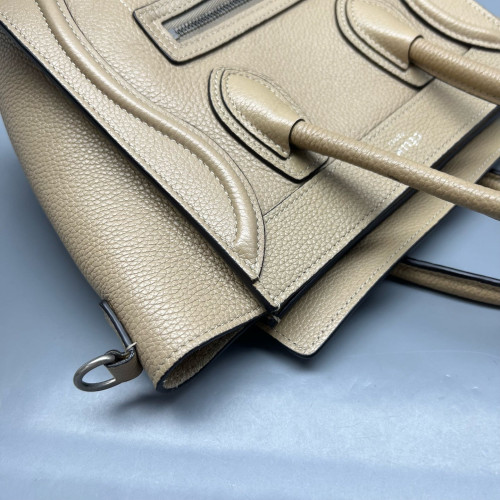 Celine Nano Luggage Grained Calfskin Natural Tan