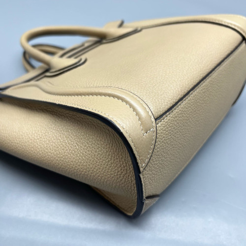 Celine Nano Luggage Grained Calfskin Natural Tan