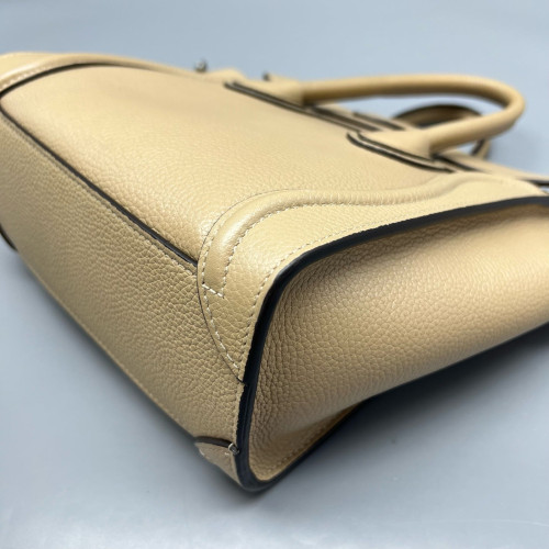 Celine Nano Luggage Grained Calfskin Natural Tan