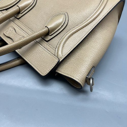 Celine Nano Luggage Grained Calfskin Natural Tan