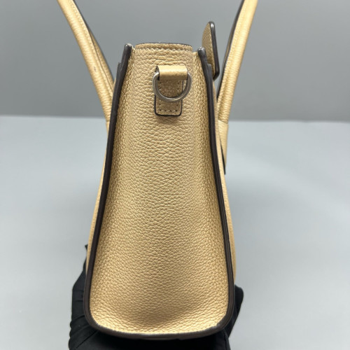 Celine Nano Luggage Grained Calfskin Natural Tan
