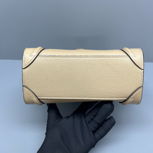Celine Nano Luggage Grained Calfskin Natural Tan