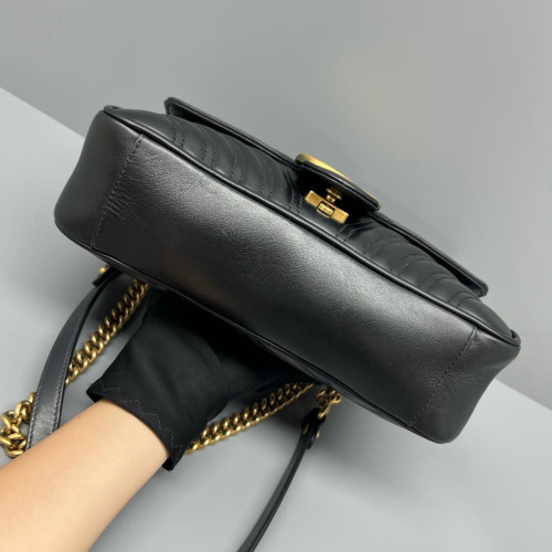 Gucci Matelasse Small GG Marmont Calfskin Black