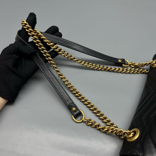 Gucci Matelasse Small GG Marmont Calfskin Black