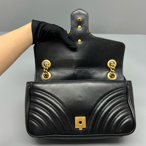 Gucci Matelasse Small GG Marmont Calfskin Black