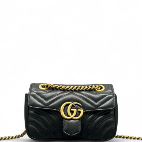 Gucci Matelasse Mini GG Marmont Calfskin Black