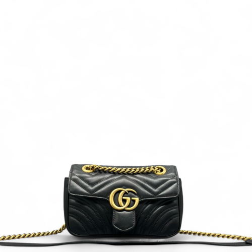 Gucci Matelasse Mini GG Marmont Calfskin Black