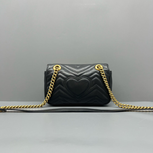 Gucci Matelasse Mini GG Marmont Calfskin Black
