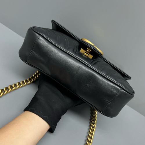 Gucci Matelasse Mini GG Marmont Calfskin Black