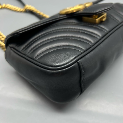 Gucci Matelasse Mini GG Marmont Calfskin Black