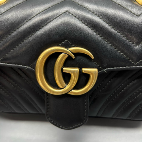 Gucci Matelasse Mini GG Marmont Calfskin Black