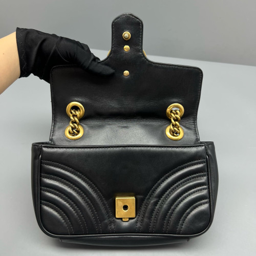 Gucci Matelasse Mini GG Marmont Calfskin Black