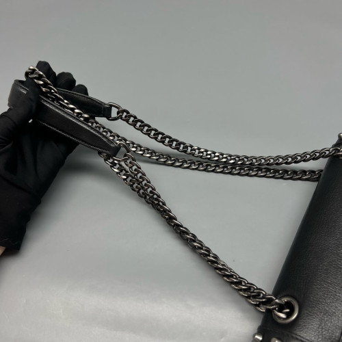 Prada Studded Shoulder Bag Calfskin Black