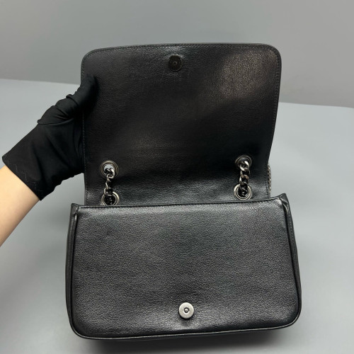 Prada Studded Shoulder Bag Calfskin Black