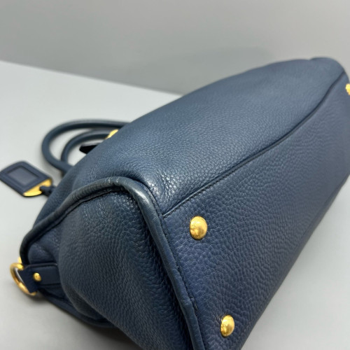 Prada Boston Bag Vitello Daino Dark Blue