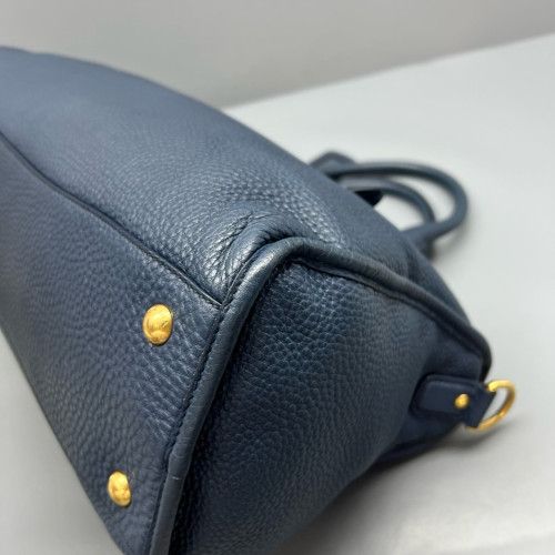 Prada Boston Bag Vitello Daino Dark Blue