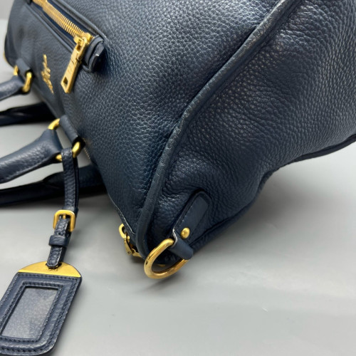 Prada Boston Bag Vitello Daino Dark Blue