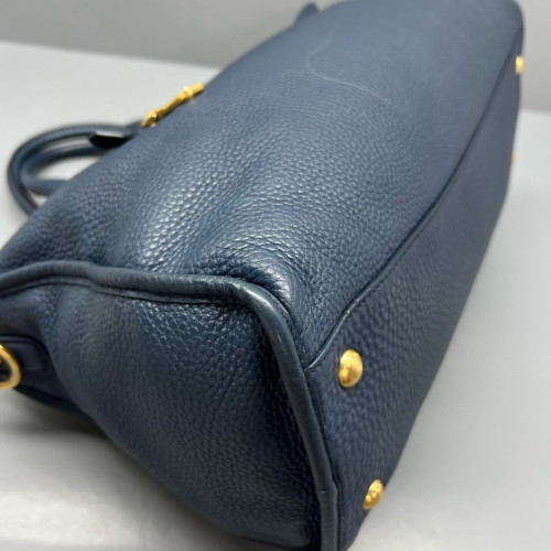 Prada Boston Bag Vitello Daino Dark Blue