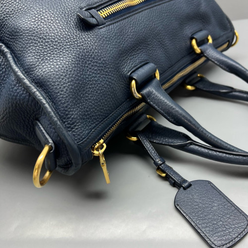 Prada Boston Bag Vitello Daino Dark Blue