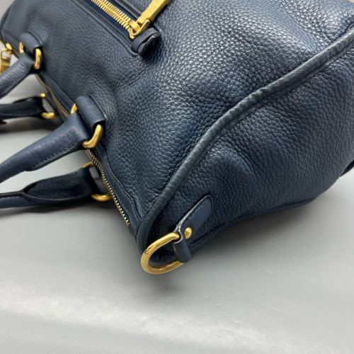 Prada Boston Bag Vitello Daino Dark Blue