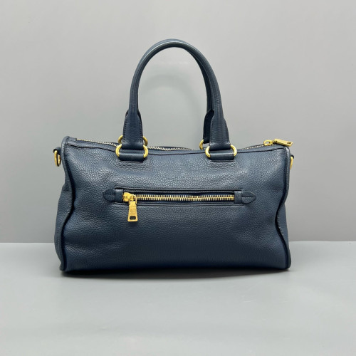 Prada Boston Bag Vitello Daino Dark Blue