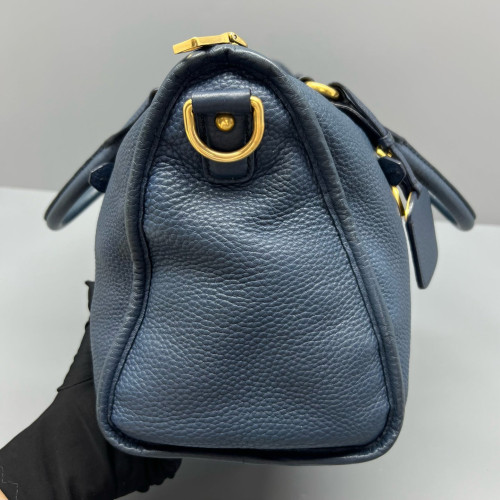 Prada Boston Bag Vitello Daino Dark Blue