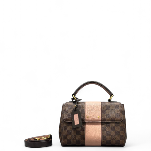 Louis Vuitton Bond Street Handbag BB Damier Ebene Brown Pink Louis Vuitton Bond Street Handbag BB Damier Ebene Brown Pink