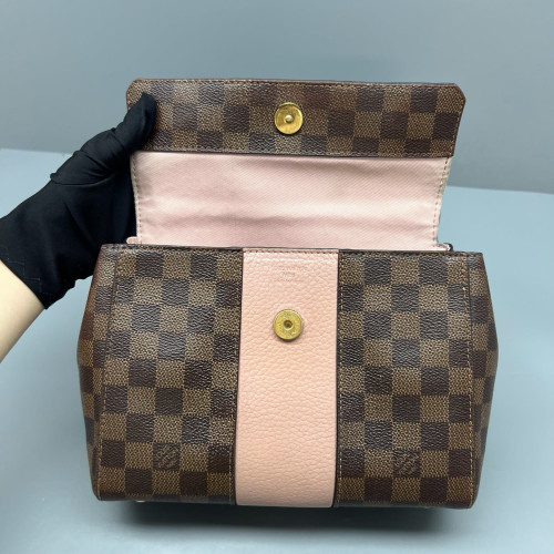 Louis Vuitton Bond Street Handbag BB Damier Ebene Brown Pink Louis Vuitton Bond Street Handbag BB Damier Ebene Brown Pink