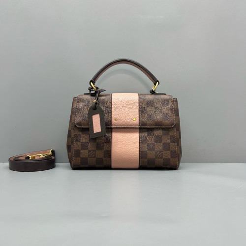 Louis Vuitton Bond Street Handbag BB Damier Ebene Brown Pink Louis Vuitton Bond Street Handbag BB Damier Ebene Brown Pink