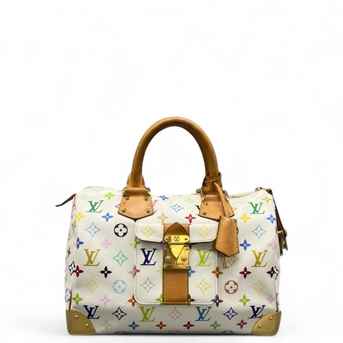 Louis Vuitton Speedy 30 Monogram Multicolor White Louis Vuitton Speedy 30 Monogram Multicolor White