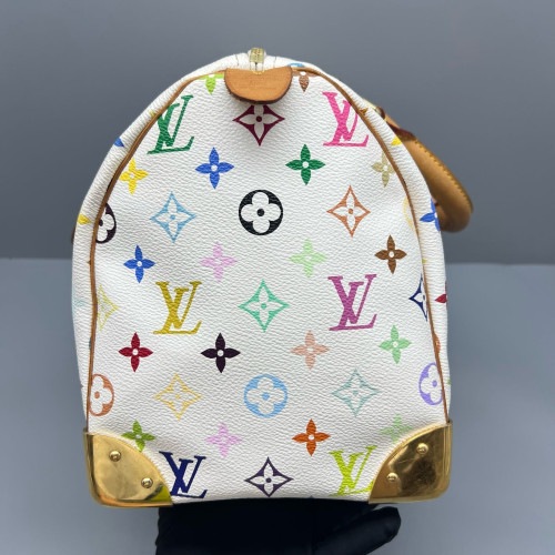 Louis Vuitton Speedy 30 Monogram Multicolor White Louis Vuitton Speedy 30 Monogram Multicolor White