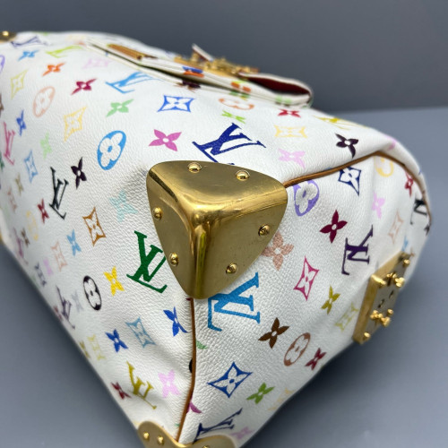 Louis Vuitton Speedy 30 Monogram Multicolor White Louis Vuitton Speedy 30 Monogram Multicolor White