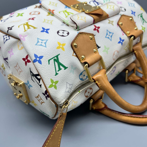 Louis Vuitton Speedy 30 Monogram Multicolor White Louis Vuitton Speedy 30 Monogram Multicolor White