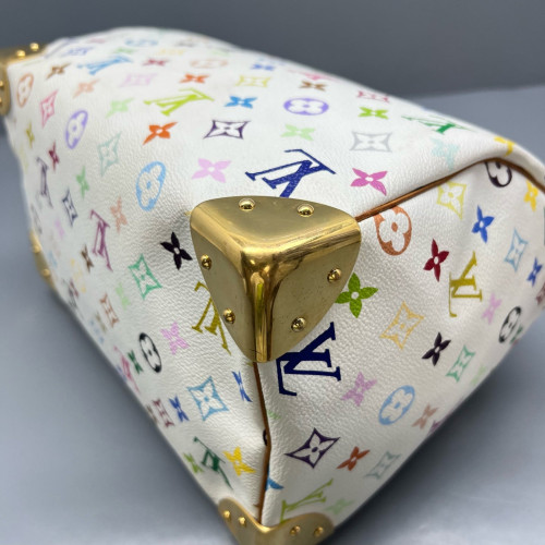 Louis Vuitton Speedy 30 Monogram Multicolor White Louis Vuitton Speedy 30 Monogram Multicolor White
