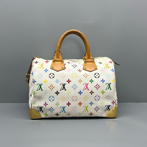 Louis Vuitton Speedy 30 Monogram Multicolor White Louis Vuitton Speedy 30 Monogram Multicolor White