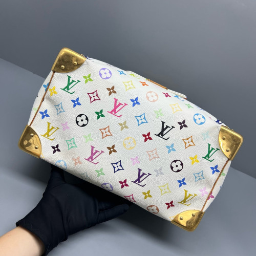 Louis Vuitton Speedy 30 Monogram Multicolor White Louis Vuitton Speedy 30 Monogram Multicolor White