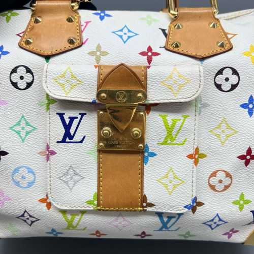 Louis Vuitton Speedy 30 Monogram Multicolor White Louis Vuitton Speedy 30 Monogram Multicolor White