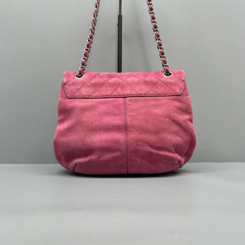 Chanel Quilted Flap Bag Suede Pink Chanel Quilted Flap Bag Suede Pink