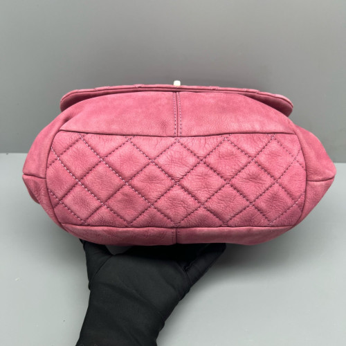 Chanel Quilted Flap Bag Suede Pink Chanel Quilted Flap Bag Suede Pink