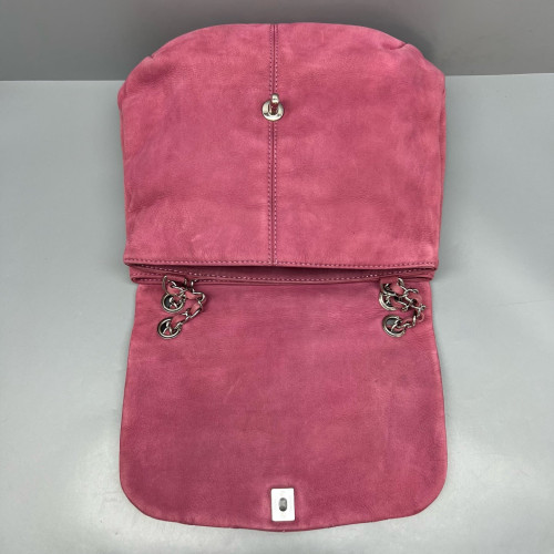 Chanel Quilted Flap Bag Suede Pink Chanel Quilted Flap Bag Suede Pink