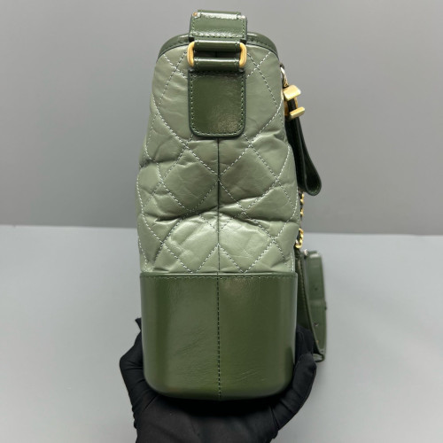 Chanel Quilted Medium Gabrielle Hobo Calfskin Green
