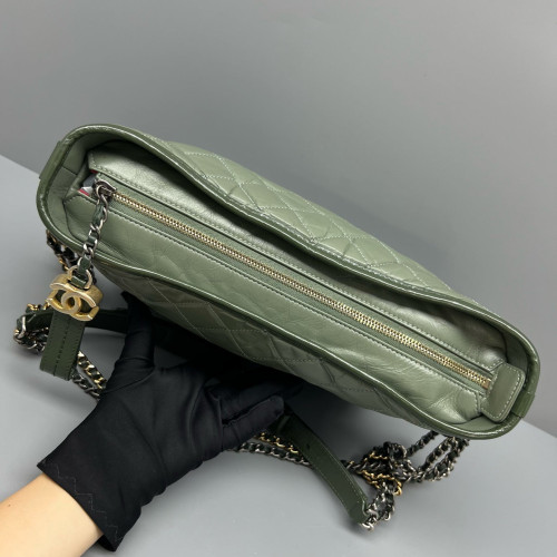 Chanel Quilted Medium Gabrielle Hobo Calfskin Green
